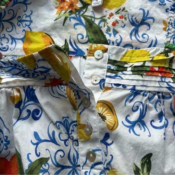 Johnny Was Lemon & Floral Print Lightweight Cotton Short Sleeve Sleep Shirt - Picture 9 of 12